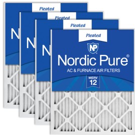Nordic Pure 20x25x1 (Actual Size: 19 1/2 x 24 1/2 x 3/4) Pleated MERV 12 Air Filters 4 Pack