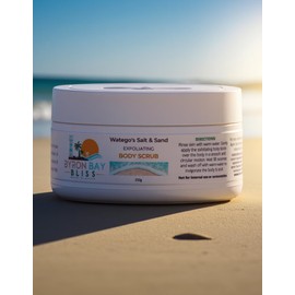 Byron Bay Watego's Salt & Sand Natural Body Scrub with Australian Sugar & Shea Butter | Vegan Exfoliating Scrub | Cruelty-Free Beach-Inspired Skincare | 250g/8.8 oz