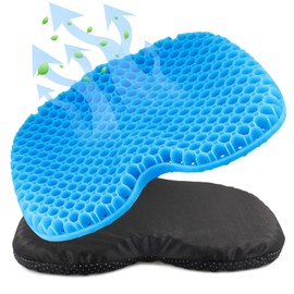 seeykey Anti-Slip Kayak Seat Cushion, Waterproof Thicken Gel Kayak Seat Pad with Non-Slip Cover, Canoe Seat Cushion Kayak Accessories Kayak Canoe Boat Equipment (Blue)