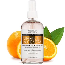 Advanced Clinicals Vitamin C Face Toner W/Ferulic Acid & Rosewater, Antioxidant Facial Mist Spray for Face, Skin Refreshing, Hydrating, & Non-Greasy Instant Hydration Facial Spray, Large 8 Fl Oz
