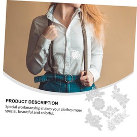 VILLFUL 6pcs Floral Lace Sewing Patch White Appliques for Clothing Crafts Embellishments for Jeans Bags Hats Stage Outfits