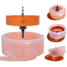 VIKITON 6 Hole Saw for Recessed Lights, 6 Inch Hole Cutter with Dust Bowl Catcher for Led Recessed Lighting 6 Inch and Wood Metal Drywall, Bi-Metal Construction