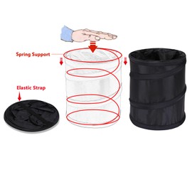 Ginsco Car Trash Can, Collapsible Pop-up Car Trash Can, Car Trash Bag Garbage Can with Elastic Band, Hanging Garbage Bin Portable Trash Can, Multipurpose Trash Bin for Car/Truck/Minivan (2 Gallons)