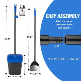 Timingila Dog Poop Pooper Scooper with Swivel Bin & Rake – Non-Breakable + 20 Bags