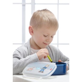 SIGIKID 24474 Frido Firefighter Lunchbox BPA-Free Girls and Boys Lunchbox Recommended from 2 Years, Blue