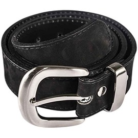 Atitlan Leather Black Suede Leather Money Belt 38