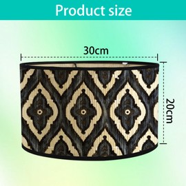 Drum Lampshade E27 Vintage Replacement Fabric Lampshade, Wall Lights, Decorative Lampshade for Table Lamp, Pendant Lamp, Floor Lamp, Rustic Lampshade, Large Lampshade, Decorative Black