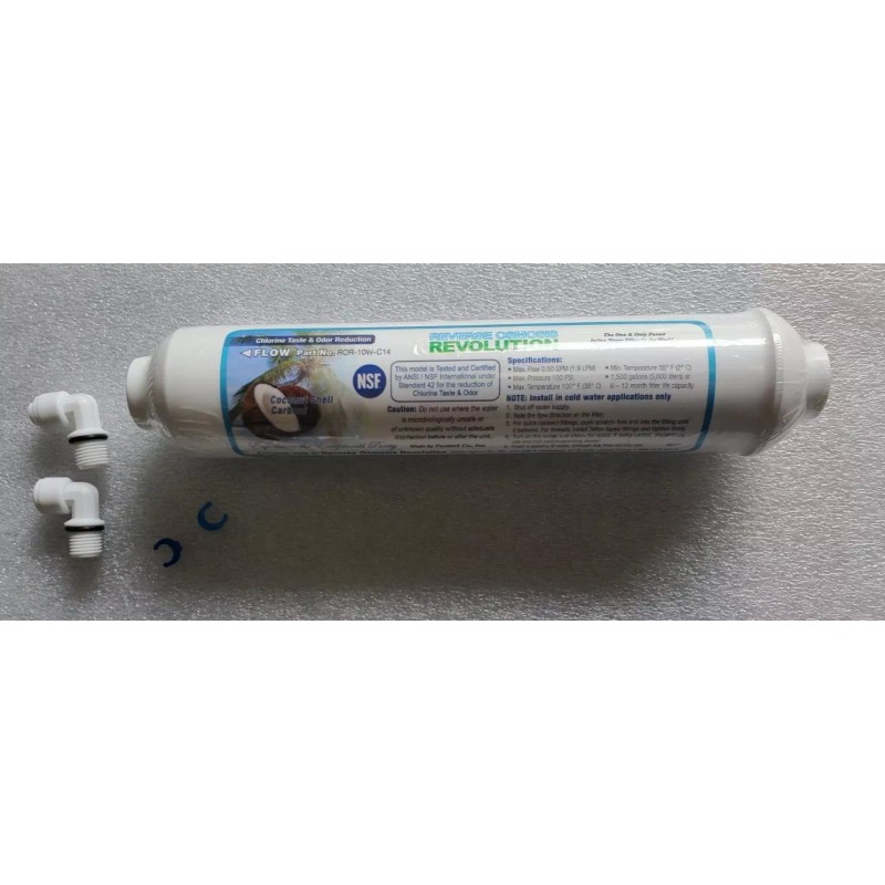 Filter Inline Coconut Carbon GAC T33 Post Filter for taste