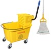 Midoneat Commercial Mop Bucket with Side Press Wringer on Wheels,