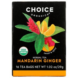 Choice Organics - Organic Mandarin Ginger Tea (1 Pack) - Organic Herbal Tea - 16 Tea Bags