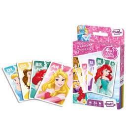 Shuffle Princess Card Games For Kids - 4 in 1 Snap, Pairs, Happy Families & Action Game, Game Guide Included, Ages 4+ Multicolor