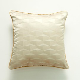 WOMHOPE Throw Pillow Covers Jacquard Shiny Satin Shells Decorative Pillow Cover Cushion Cases 18 x 18 Inch for Couch Bed Sofa Set of 2 (Beige Triangle)
