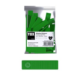 TOX Window Distance Glazing Blocks, Distance Blocks Made of Plastic, loadable up to 3 tons, Polypropylene, 24 x 100 x 5 mm, 1 Bag, 50 pcs., 065600104