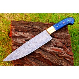 M DAMASCUS CUSTOM HANDMADE FORGED DAMASCUS STEEL CHEF KNIFE KITCHEN KNIFE 447