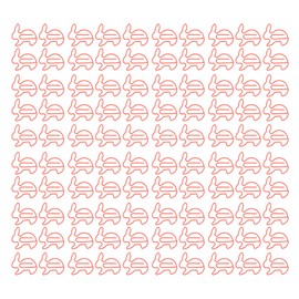 100 Pcs Rabbit Shaped Paper Clip Creative Cute Cartoon Animal Golden Page Marker File Note Clips Red