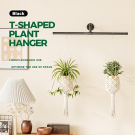 Bamworld Hanging Planters for Indoor Plants Plant Hanger Indoor Hanging Plant Holder Window Plant Shelves Metal Rod(Pot&Plant Not Included) 35.8in