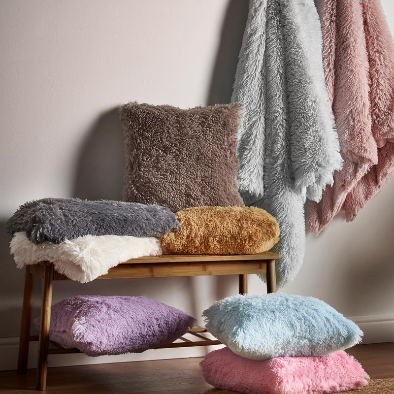 Catherine Lansfield Cuddly Deep Pile Faux Fur 45x45cm Cushion Cover