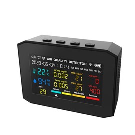 Didmortool Air Quality Monitor Indoor 10-in-1 Co2 Detector Air Quality Tester (PM2.5, PM10, CO2, VOC, Formaldehyde, Humidity, Temp) Multifunctional Air Pollution Detector