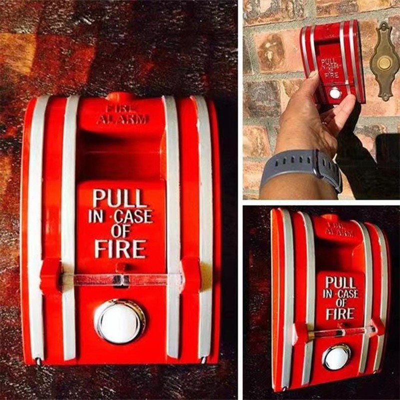 Retro Doorbell Pull Station Doorbell Commemorative Medal Gift for Firefighters