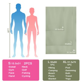 Yaozoon Swimming Pool Towel XL Size Microfiber Quick Dry Camping Hiking Beach Travel Body Towels (Army Green, 1 Pack XL)