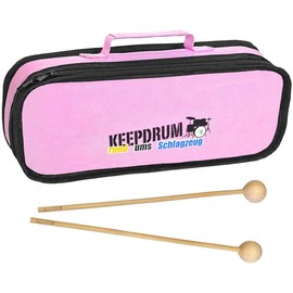 keepdrum MB01PK Glockenspiel Bag Pink + Mallet MST04 1 Pair Fits Sonor Chime Models GS, SG, MG, GP, NG10 and G10