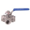 DERNORD 3-Way Ball Valve, T Mounting Pad, Stainless Steel 304