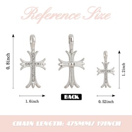 Buyongwant Double Cross Necklace Y2k Irregular Diamond Embedding Trend Hip Hop Fashion Retro Pendant Necklace