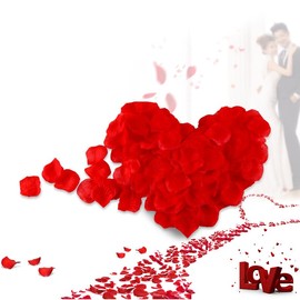 YCeru Silk Rose Petals - 4Color 4000PCS for Wedding Decorations,Valentine's Day, Romantic Night and Proposals - Dark-Red, Black, Pink, and White Rose Petals