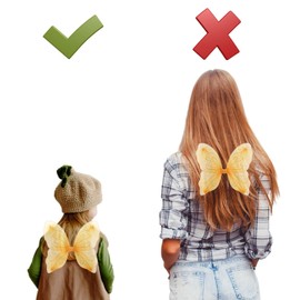 Topkids Accessories Wings Fairy Butterfly Pixie Tinkerbell Fancy Dress Outfit Girls Dressing Up Costume Baby Toddler Kids Childs Small Tiny Mini Toy Angel Fairywings (Orange)