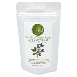 BE SAKU Té SAKU, mezcla de matcha latte con vainilla, arce y jade, latte súper alimenticio, bolsa de 59 g                                             