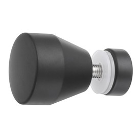 sourcing map Glass Door Handles, Round Sliding Shower Doors Knob Single Side Pull Handles with Screw Hardware Replacement Parts for 6-18mm Bathroom Glass Door（Black，Conical Type）