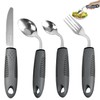 4-Piece Weighted Adaptive Utensils, Weighted Utensils for Hand Tremors 45°Angled