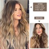 WECAN Clip in Hair Extension 20 Inch Ombre Blonde 6PCS