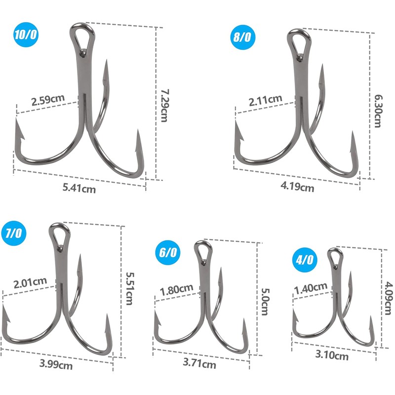 SHADDOCK Triple Hooks Treble Hooks Round Lure 3 Needle Big