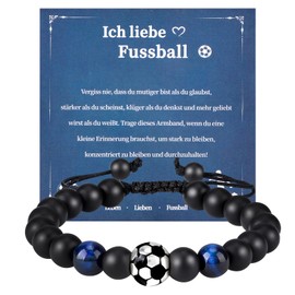 Yamitora Football Gifts for Boys, Boys Football Bracelet, Football Gifts Boys, Devil Kicker Natural Stone Football Bracelet Gifts Boys 5 6 7 8 9 10 Years, Stone, No Gemstone