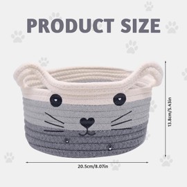 inheming Storage Basket Cotton Rope Braided Storage Basket Children Made of Cotton, Braided Basket, Small Basket Made of Cotton Rope for Towels, Blankets, Toys