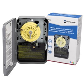 Intermatic T101B Timer Switch, 125V 24 Hr. Mechanical Spst W/Nema 1 Separate Clock Motor & Circuit Terminal
