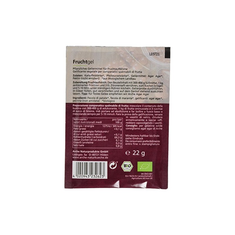 Arche Organic Fruit Gel, Pack of 9 (9 x 22