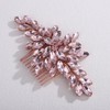 Teyglen Full Pink Rhinestone Crystal Wedding Hair Comb Bridal Flower
