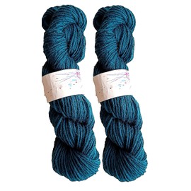 Two Pack Easy Care Deep Teal Blue Green Bulky Chunky Worsted 4 ply Acrylic Yarn
