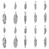Ornazy 100 pcs 10 Styles Tibetan Feather Charms Antique Silver