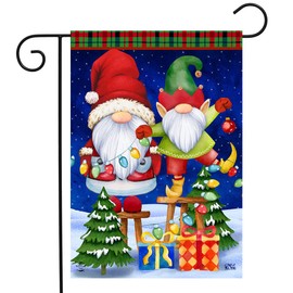 Briarwood Lane Christmas Gnomes Garden Flag Holiday Humor Elf Presents 12.5" x 18"