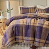 Cyusri Plaid Sherpa Comforter Set 3Pcs Fluffy Warm Fleece Down