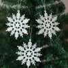 SULOLI Glitter Snowflake Hanging Decorations(White)