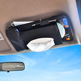 EcoNour Visor Mask Holder for Car | Keep Things Within Reach with This Handy Car Tissue Holder | Truck Accessories with Multi-Pocket Zipper | Car Sunglass Holder Ideal Car Accessories