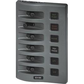 Blue Sea Systems Blue Sea 4306 Weatherdeck Water Resistant Fuse Panel - 6 Position - Grey
