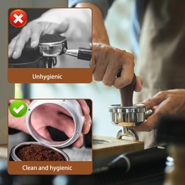 LUCKNIGHT 2 PCS Dosing Funnel 51 mm Portafilter Funnel Espresso Dosing Funnel Coffee Dosing Ring Aluminum Dosing Funnel, with 2 PCS 1.7mm Puck Screen Coffee Filter Screen, for Barista, Home, Cafe