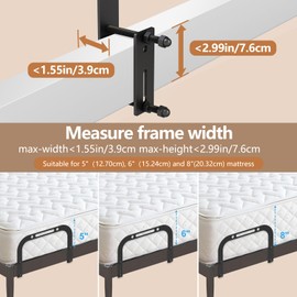 Mattress Slide Stopper, YUOROS Non Slip Mattress Gripper for Metal Bed Frame, Holder Retainer Bar to Keep Mattresses Topper from Sliding