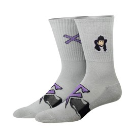 Odd Sox, WWE Wrestling Novelty Crew Socks for Men, Large, Various Ringer, gray