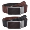VANNANBA Mens Reversible Ratchet Nylon Belt-Adjustable No-Hole Design,Durable & Stylish